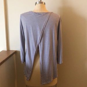 Open Tulip Back Stripe Top